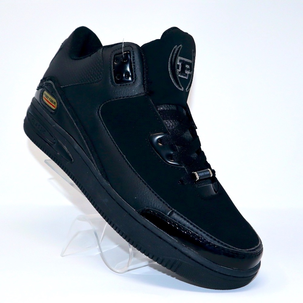 Phat Athletic Clayson Monochrome Mid Faux Suede Patent Details Sneakers Size 7.5